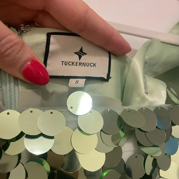 Tuckernuck mint chip sequin Roxy dress - Picture 3 of 4